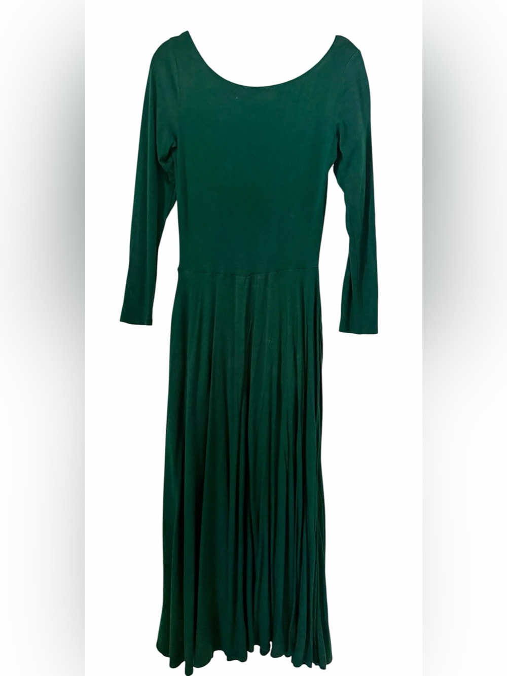 Reformation Jeans Lou A-Line Dress Green Small Long Sleeve Midi Dress - Picture 3 of 4